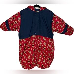 ✨Vintage Puppy Print Baby Snowsuit – 0–6M – Adorable & Cozy!✨